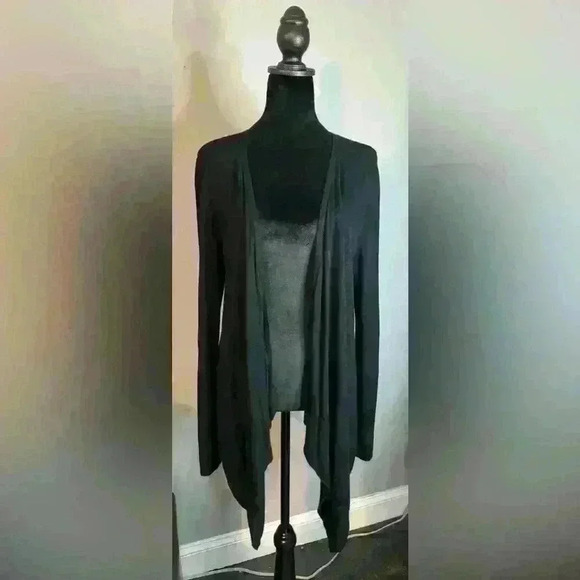 Dana Buchman Black Striped Flowy Cardigan - size medium - Picture 1 of 4